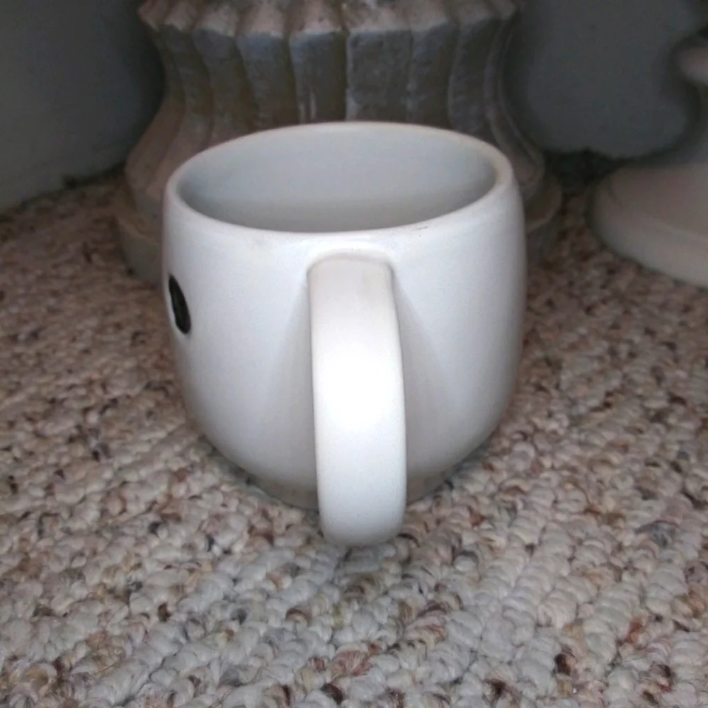 Pottery Barn Halloween Ghost Head Stoneware Coffee Mug